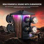 2 Pack 80W Outdoor Waterproof Bluetooth Speakers Waterproof, Connect up to 100 Speakers, Beat-Driven Lights
